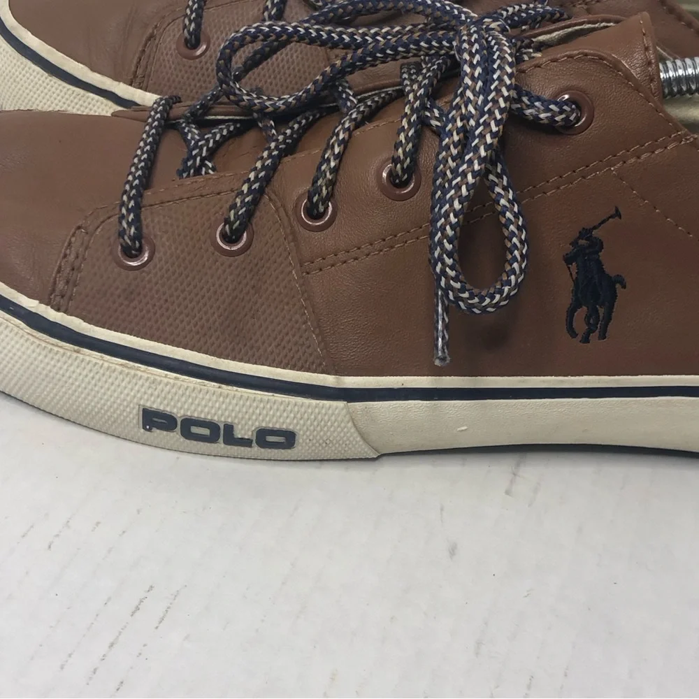 Ralph Lauren Loafers Polo Mens 11.5D Cantor Low II Leather Brown Boat Shoes